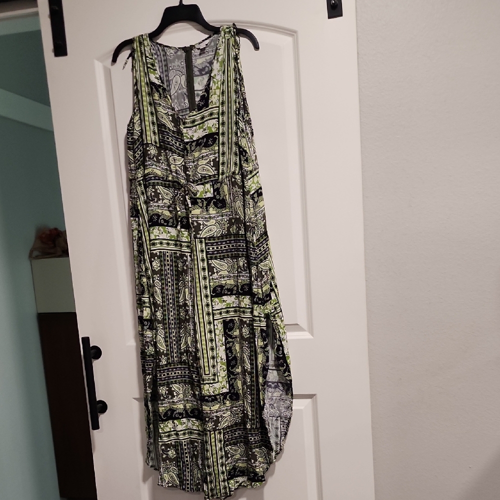 Cato Green and White Sleeveless Jumper